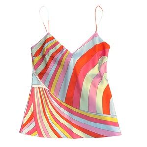 Emilio Pucci Iride Print Silk Camisole Tank, IT 44/US 8